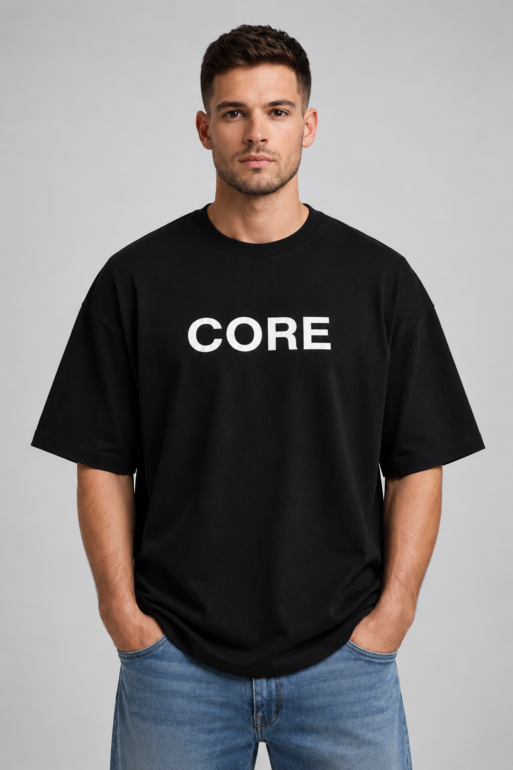 CORE Oversized Tee — Jet Black
