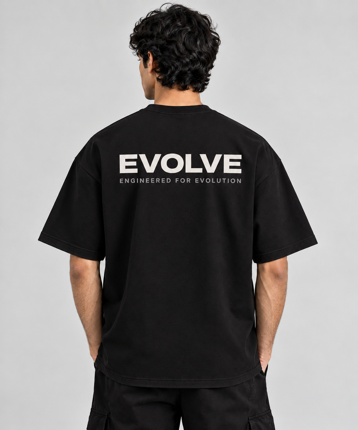 EVOLVE Oversized Tee — Jet Black(CORE Series)