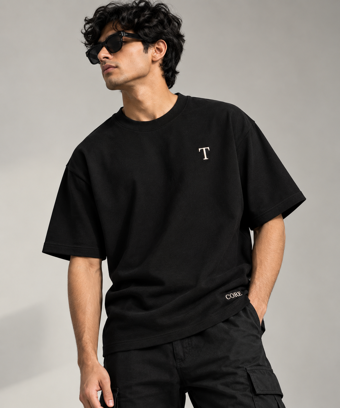 EVOLVE Oversized Tee — Jet Black(CORE Series)