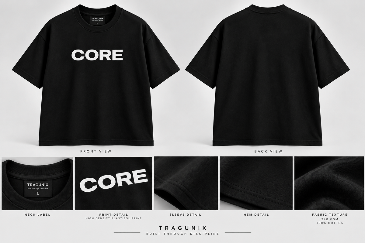 CORE Oversized Tee — Jet Black